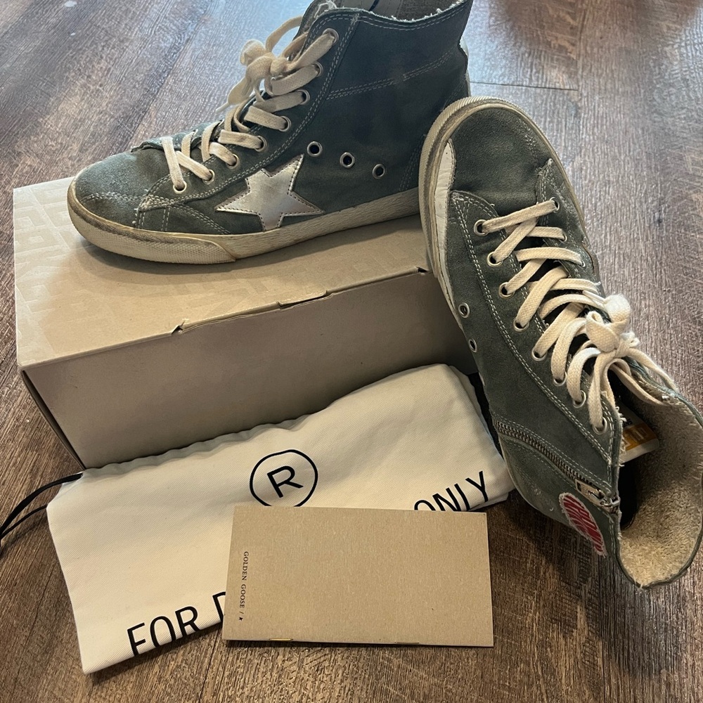 Golden Goose Green High-Top Sneakers